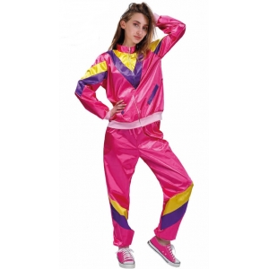 80's Lady Tracksuit Pink - 80's Women Costumes